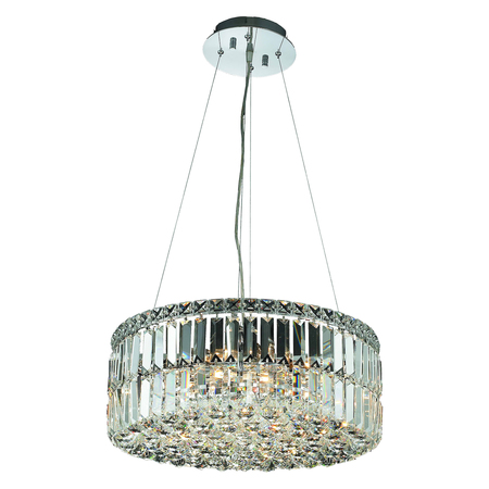 ELEGANT LIGHTING Royal Cut Clear Crystal Maxim 12-Light Crystal Pendant, 2PK V2030D20C/RC